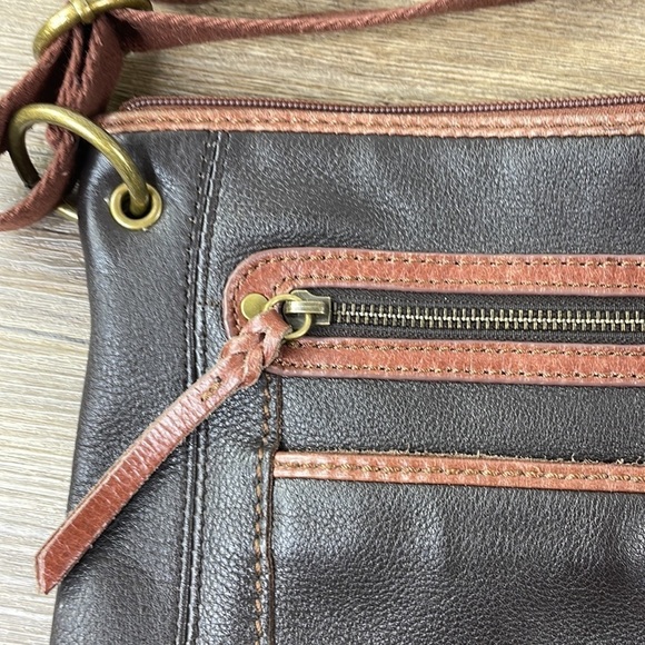 The Sak Cora Brown Genuine Leather Shoulder Bag, Crossbody Bag - Picture 3 of 9